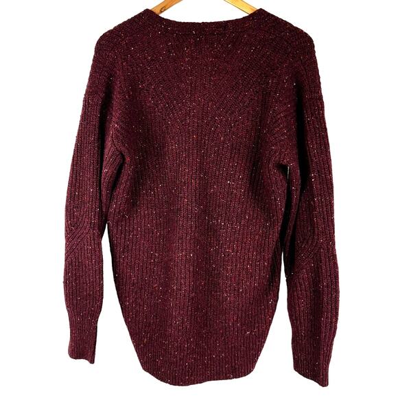 Rag & Bone NWOT Donegal Recycled Wool V Neck Sweater Size M Ribbed Knit Purple - Picture 5 of 10